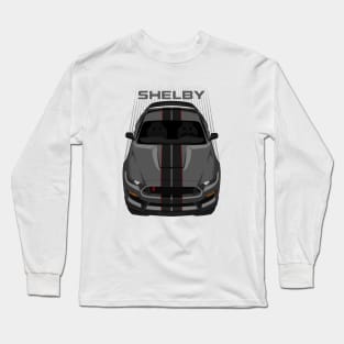 Ford Mustang Shelby GT350R 2015 - 2020 - Magnetic Grey - Black Stripes Long Sleeve T-Shirt